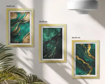 Sada tří obrazů elegantní abstraktní kamenné vzory