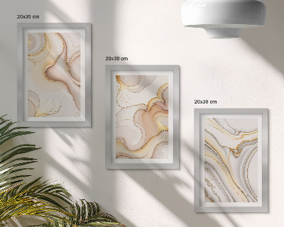 Sada tří obrazů Stylová dekorace s lineárními abstraktními motivy