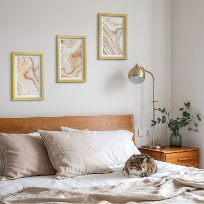 Sada tří obrazů Stylová dekorace s lineárními abstraktními motivy