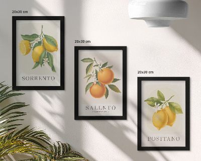 Sada obrazů na zeď Citrony a pomeranče z italského pobřeží Amalfi