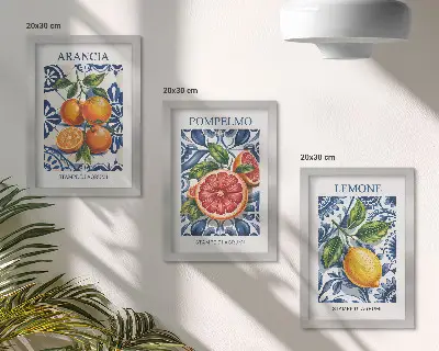 Sada obrazů na zeď módní plakáty s citrusy v italském stylu
