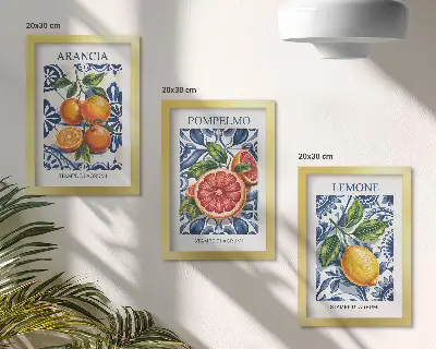 Sada obrazů na zeď módní plakáty s citrusy v italském stylu