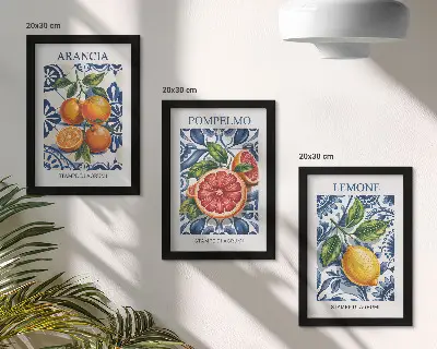 Sada obrazů na zeď módní plakáty s citrusy v italském stylu