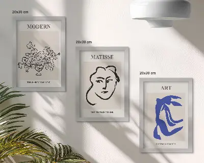 Sada obrazů na zeď abstraktní plakáty v minimalistickém stylu Henriho Matisse