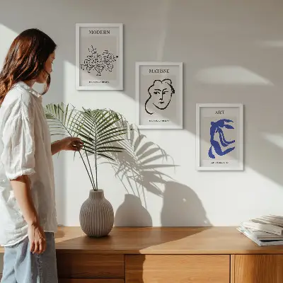 Sada obrazů na zeď abstraktní plakáty v minimalistickém stylu Henriho Matisse