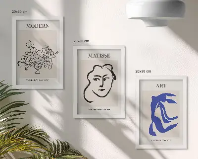 Sada obrazů na zeď abstraktní plakáty v minimalistickém stylu Henriho Matisse