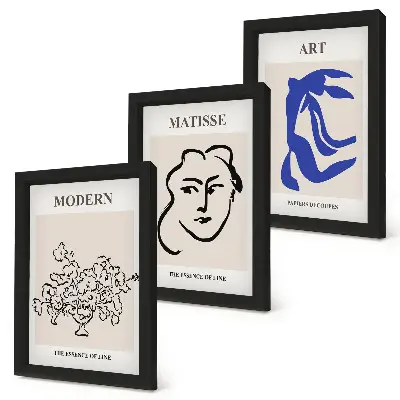 Sada obrazů na zeď abstraktní plakáty v minimalistickém stylu Henriho Matisse