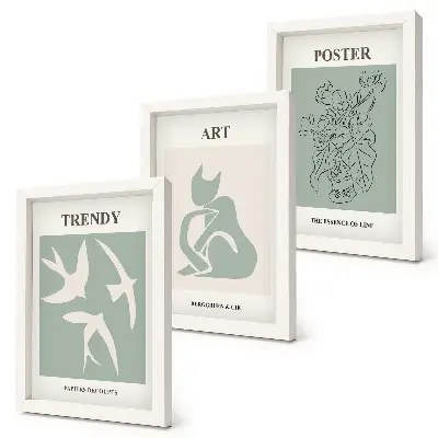 Sada tří obrazů stylové ilustrace od Henriho Matisse