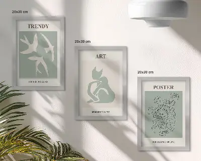 Sada tří obrazů stylové ilustrace od Henriho Matisse
