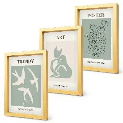 Sada tří obrazů stylové ilustrace od Henriho Matisse
