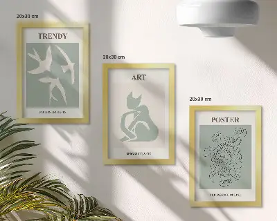 Sada tří obrazů stylové ilustrace od Henriho Matisse