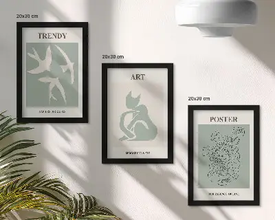 Sada tří obrazů stylové ilustrace od Henriho Matisse