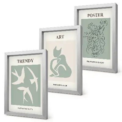 Sada tří obrazů stylové ilustrace od Henriho Matisse