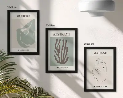Vícedílný obraz v rámu s abstraktními motivy od Henriho Matisse