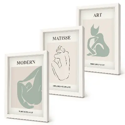 Sada obrazů na zeď abstraktní postavy v pastelových odstínech od Henriho Matisse