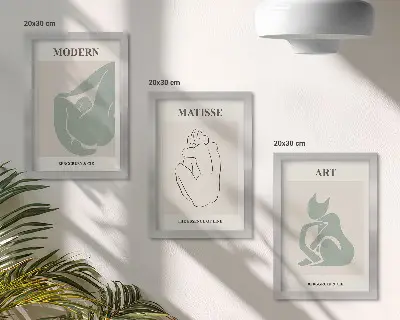 Sada obrazů na zeď abstraktní postavy v pastelových odstínech od Henriho Matisse