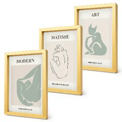 Sada obrazů na zeď abstraktní postavy v pastelových odstínech od Henriho Matisse