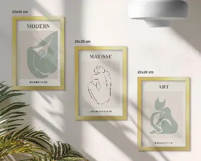 Sada obrazů na zeď abstraktní postavy v pastelových odstínech od Henriho Matisse