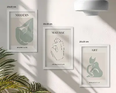 Sada obrazů na zeď abstraktní postavy v pastelových odstínech od Henriho Matisse