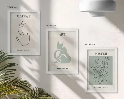 Vícedílný obraz v rámu plakáty v odstínech béžové a zelené od Henriho Matisse