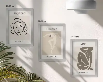 Sada obrazů na zeď abstraktní portréty v tlumených barvách