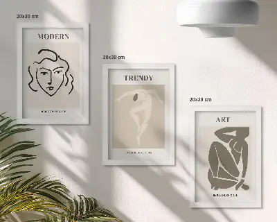 Sada obrazů na zeď abstraktní portréty v tlumených barvách