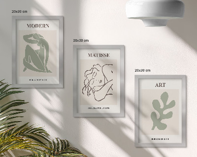 Sada obrazů na zeď Stylové postavičky a rostliny v minimalistickém designu