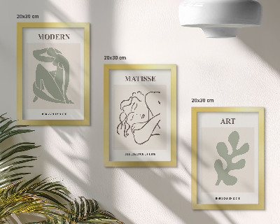 Sada obrazů na zeď Stylové postavičky a rostliny v minimalistickém designu