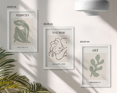 Sada obrazů na zeď Stylové postavičky a rostliny v minimalistickém designu