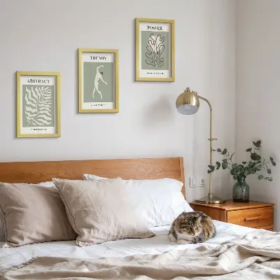Sada tří obrazů rostlinné vzory v odstínech zelené od Henriho Matisse