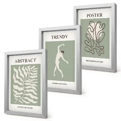 Sada tří obrazů rostlinné vzory v odstínech zelené od Henriho Matisse