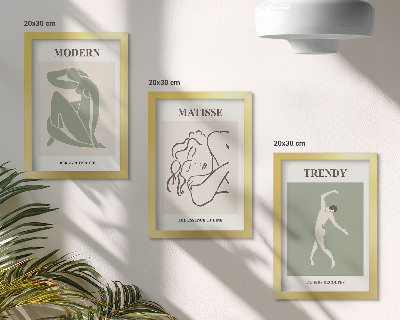 Sada obrazů na zeď Stylové postavy v minimalistických tvarech a barvách