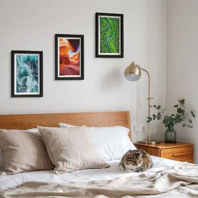 Sada obrazů na zeď voda v pohybu v kaňonu a zelená příroda v lese
