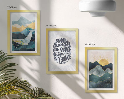Sada tří obrazů Abstraktní horské krajiny inspirativní nápis