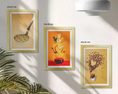 Sada obrazů na zeď s motivy jídla a pití do kuchyně