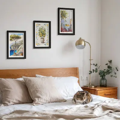 Sada tří obrazů Výhled na moře s citroníky italské motivy