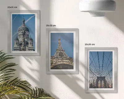 Vícedílný obraz v rámu pohledy na slavné světové památky