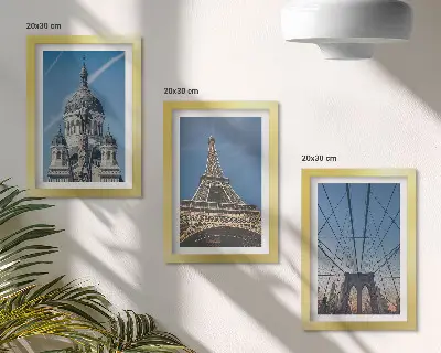 Vícedílný obraz v rámu pohledy na slavné světové památky