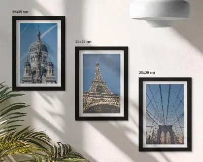 Vícedílný obraz v rámu pohledy na slavné světové památky