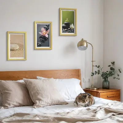 Sada obrazů na zeď s relaxačními kamennými motivy v zenovém stylu
