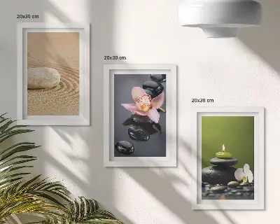 Sada obrazů na zeď s relaxačními kamennými motivy v zenovém stylu