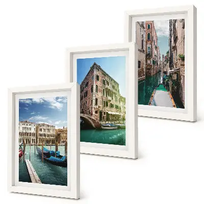 Sada obrazů na zeď výhledy na Benátky s kanály a městskou architekturou