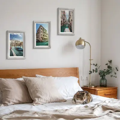 Sada obrazů na zeď výhledy na Benátky s kanály a městskou architekturou