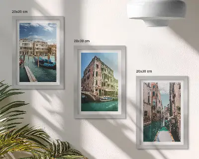 Sada obrazů na zeď výhledy na Benátky s kanály a městskou architekturou