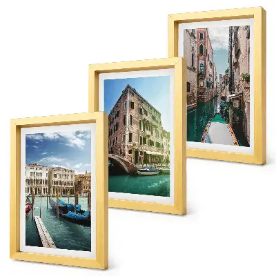 Sada obrazů na zeď výhledy na Benátky s kanály a městskou architekturou