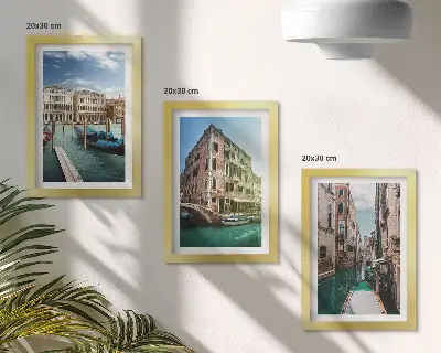 Sada obrazů na zeď výhledy na Benátky s kanály a městskou architekturou
