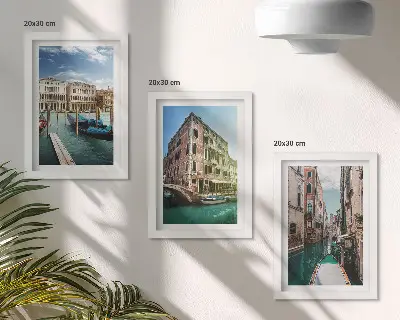 Sada obrazů na zeď výhledy na Benátky s kanály a městskou architekturou