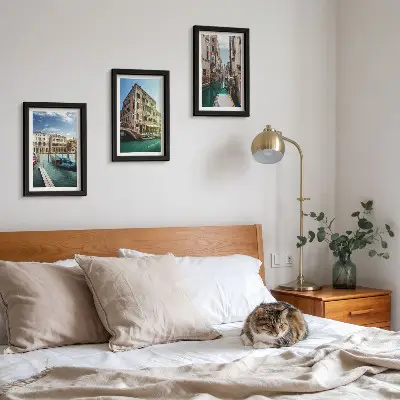 Sada obrazů na zeď výhledy na Benátky s kanály a městskou architekturou