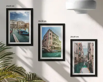Sada obrazů na zeď výhledy na Benátky s kanály a městskou architekturou