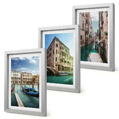 Sada obrazů na zeď výhledy na Benátky s kanály a městskou architekturou